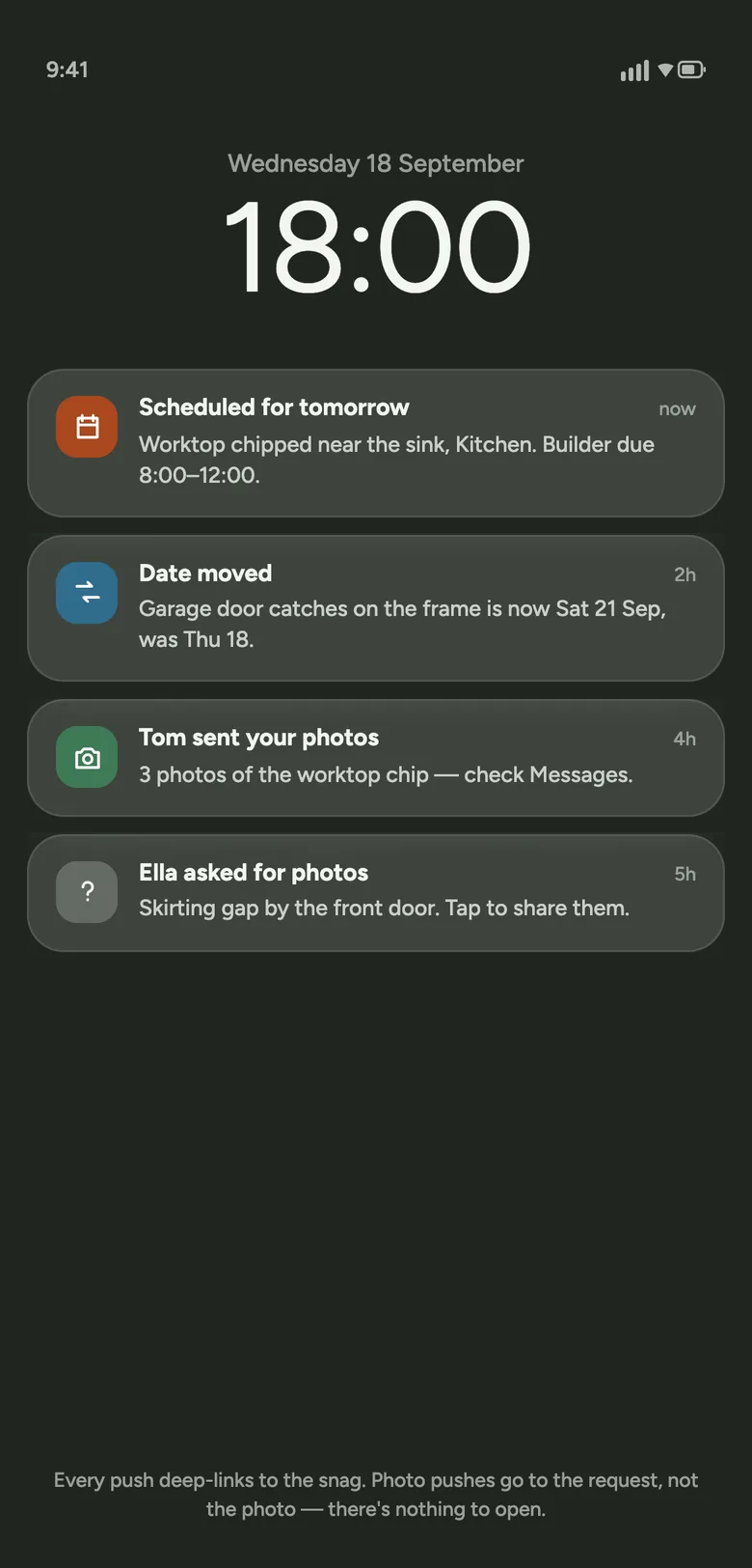 Reminder notification for a scheduled fix
